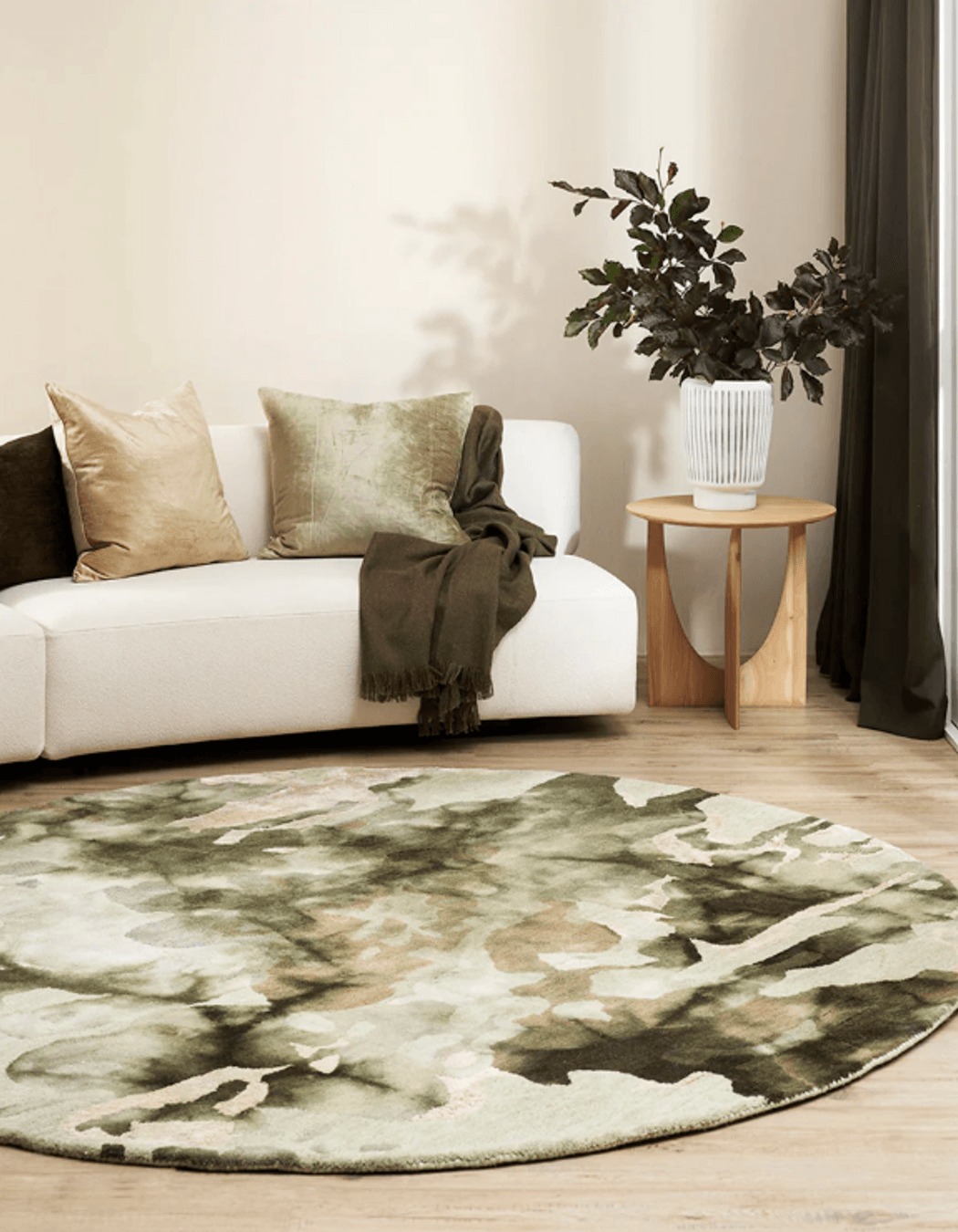 The Fayette round rug by Baya, available at Coco Hills.