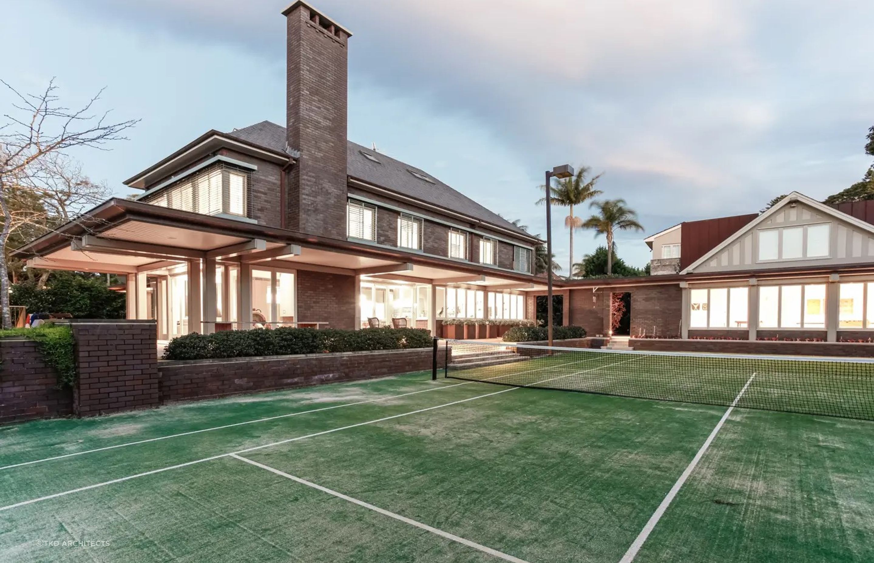 The lustre of the brickwork in Bellevue Hill House is hard to miss thanks to an impressive chimney that towers into the sky - Photography: Lachlan Rowe