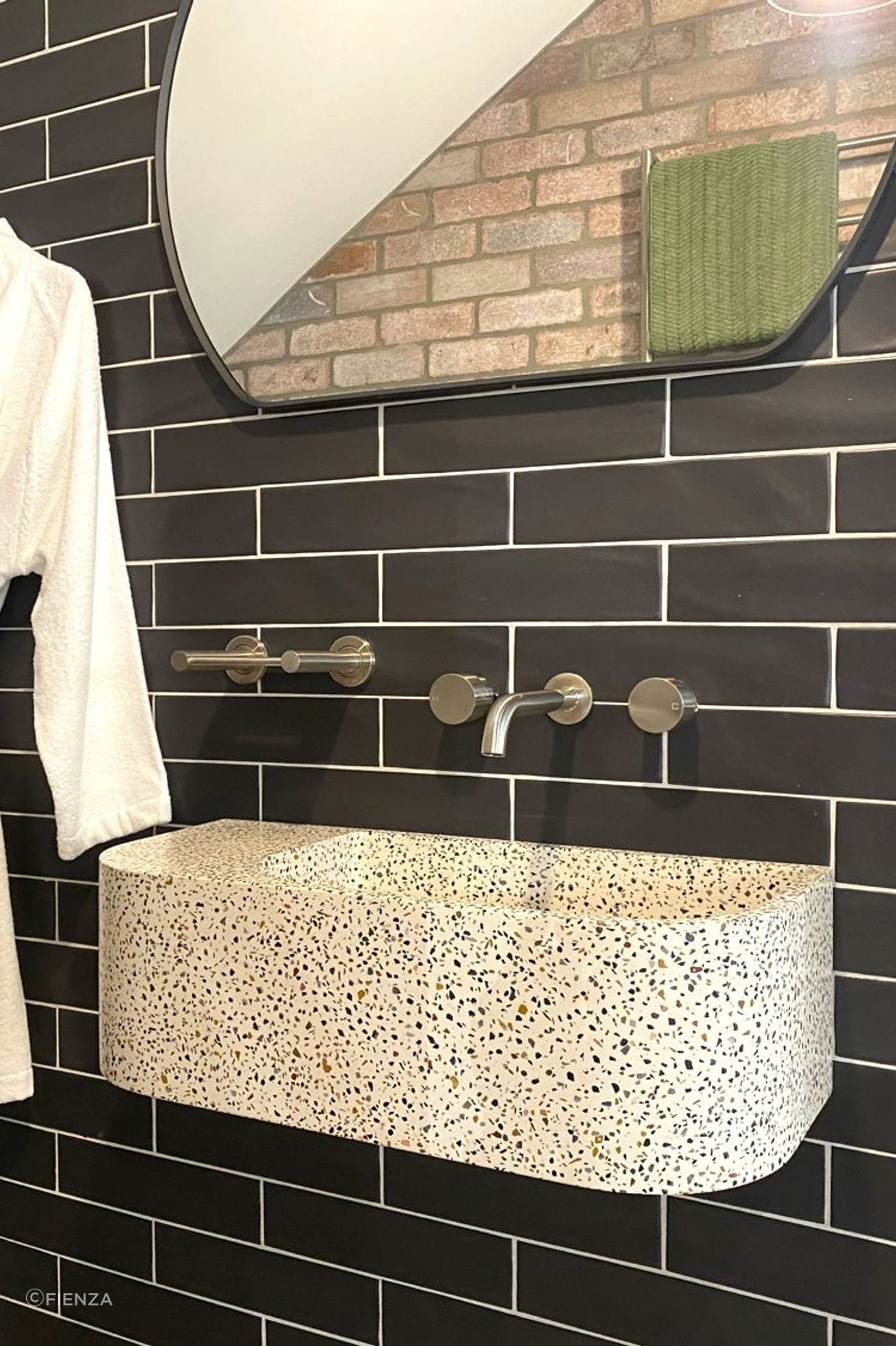 The Blanca Wall Basin in Terrazzo.