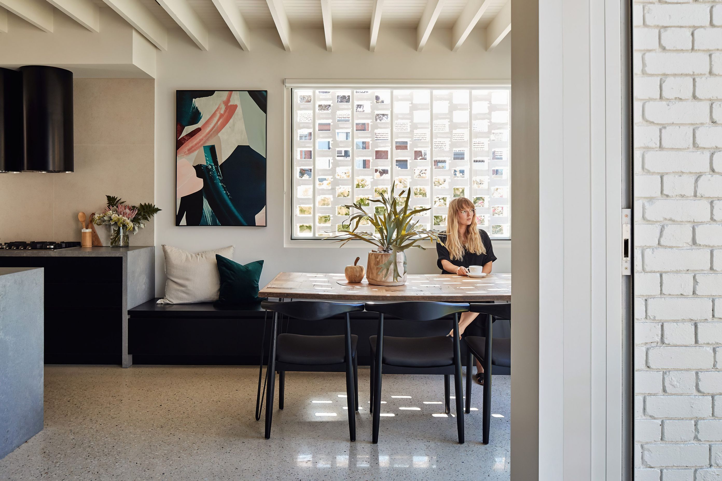 Natural light reflects gloriously off the brick facade creating aesthetic highlights and layers of shadows - Photography: Peter Bennetts