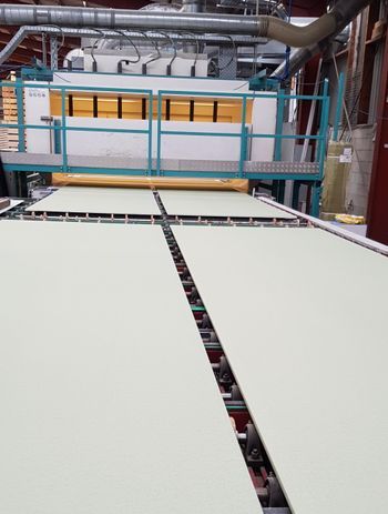 "Once the powder is made, it is applied under the same roof using two large-scale, very efficient coating lines. Powder that is not applied to the substrate is reclaimed and reused with the new powder."