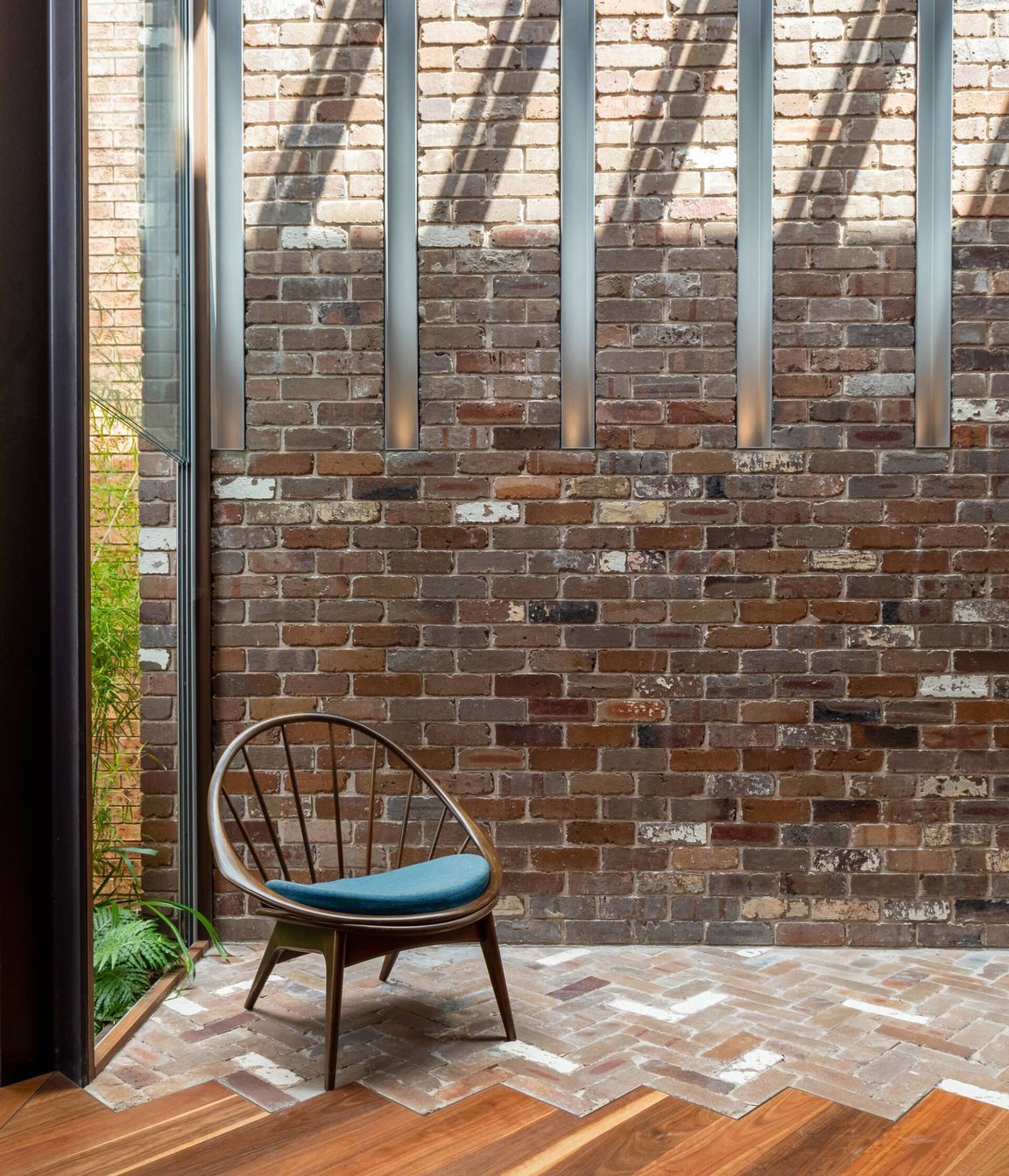 The work of CplusC Architects + Builders, ZZ Top House features recycled dry-pressed bricks from The Brick Pit.