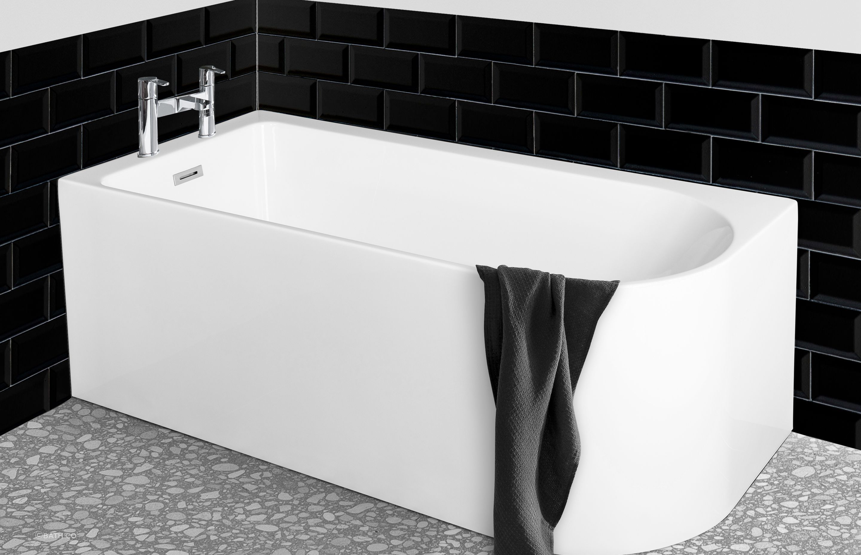 Options like the Curve Corner Acrylic Bath from Bath Co maximise space in any bathroom.