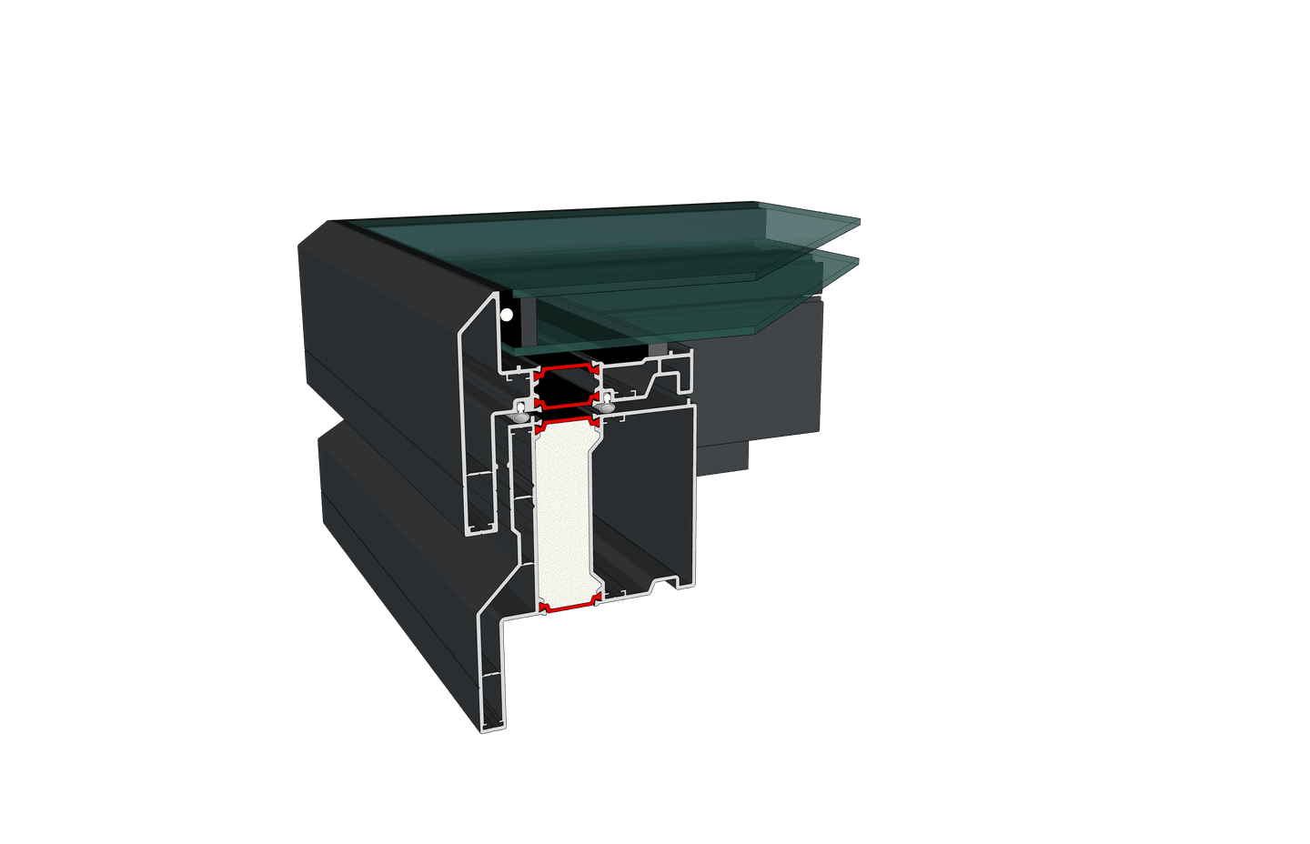A render showing the Harmony skylight in a thermally broken, double glazed option.