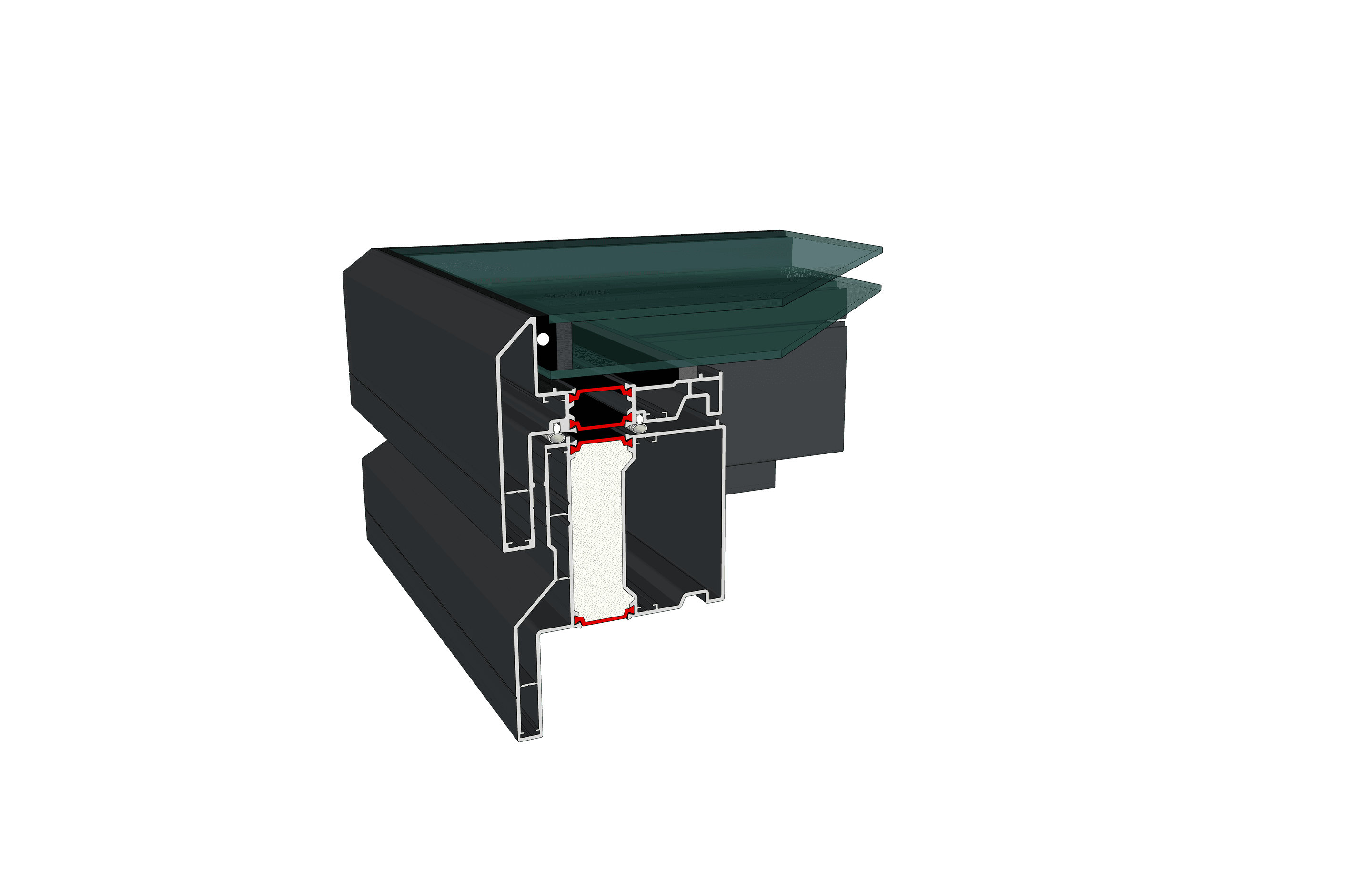 A render showing the Harmony skylight in a thermally broken, double glazed option.