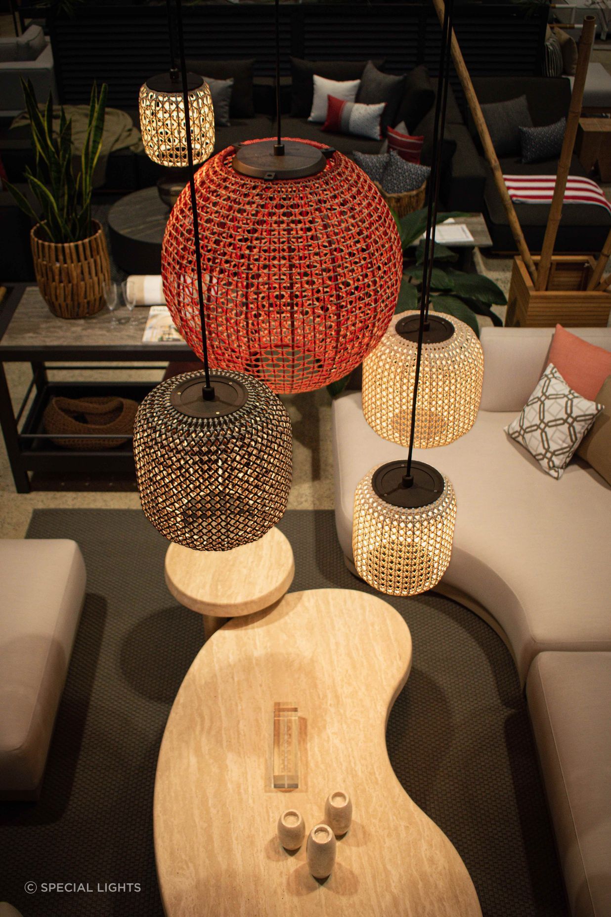 Handwoven pendants made in Barcelona