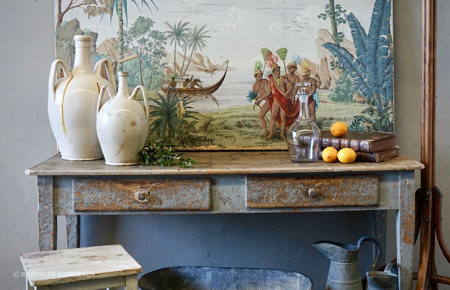 Layering up a single antique piece is a great way to tell a story.