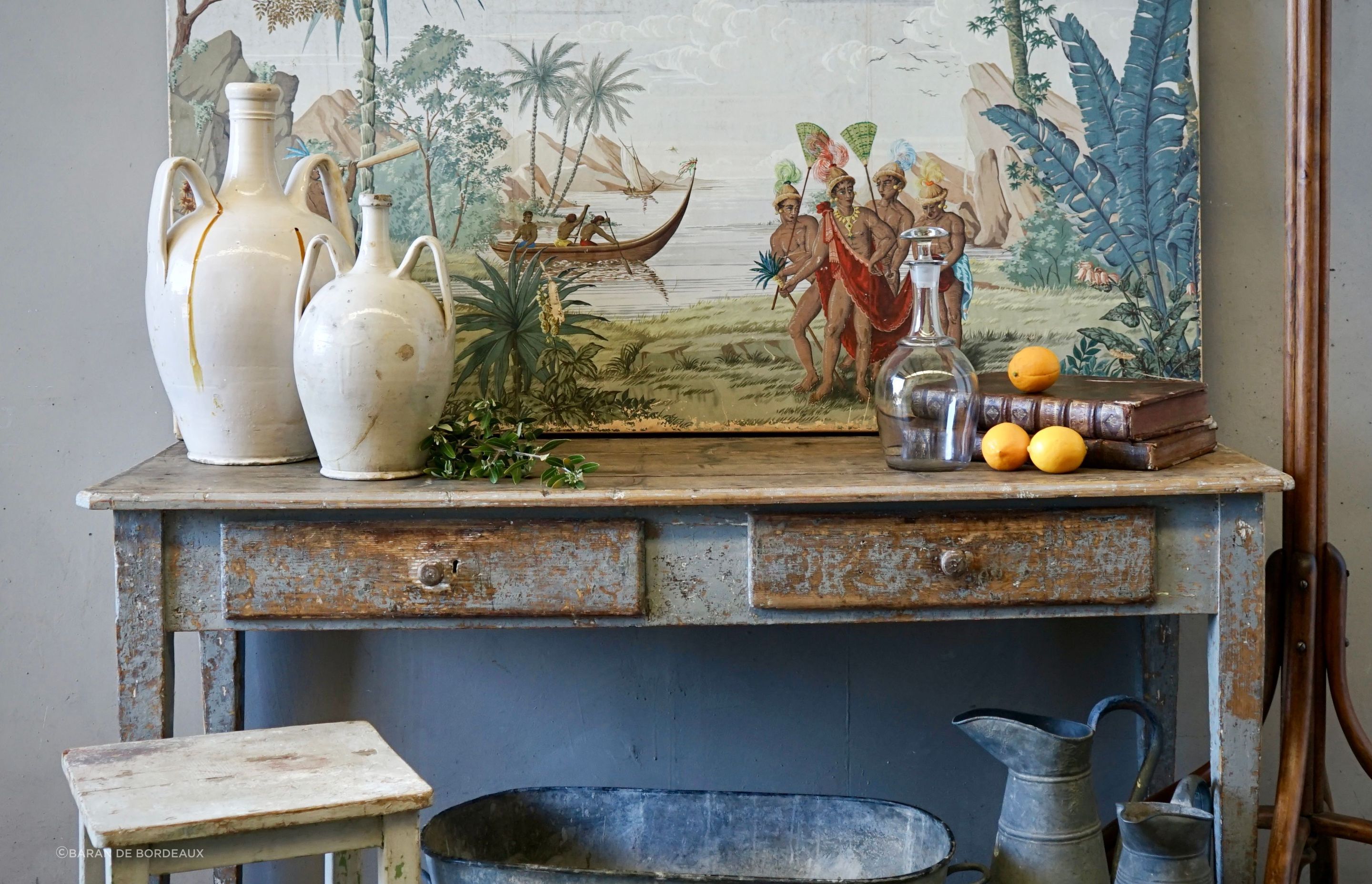 Layering up a single antique piece is a great way to tell a story.