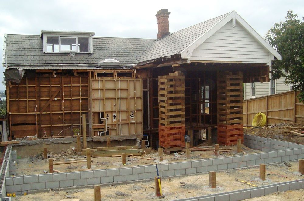 The old walls at the back of the house were stripped away and replaced.