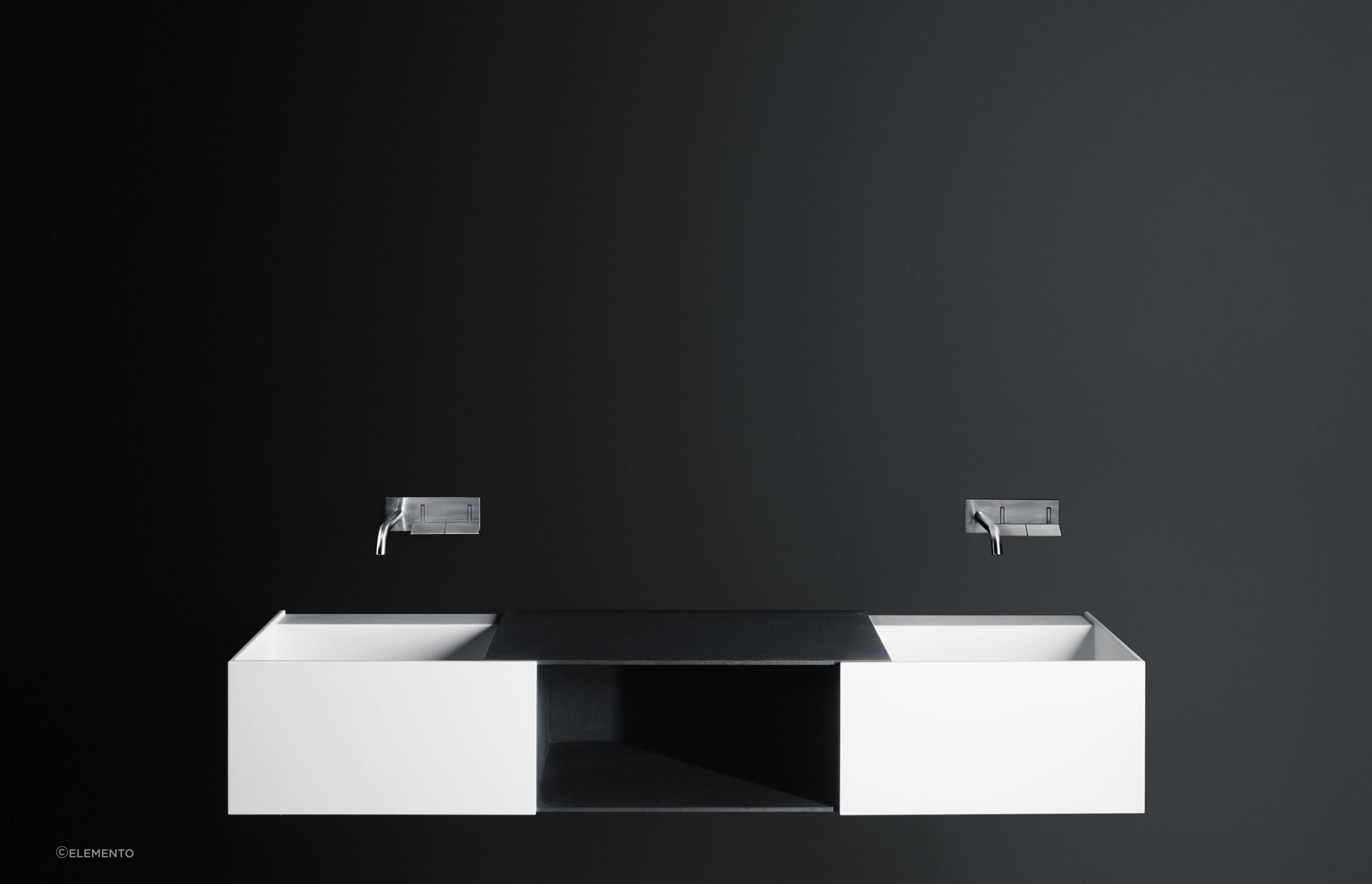 There's nothing more dynamic and timeless than black and white, seen here with the DueC Washbasin.