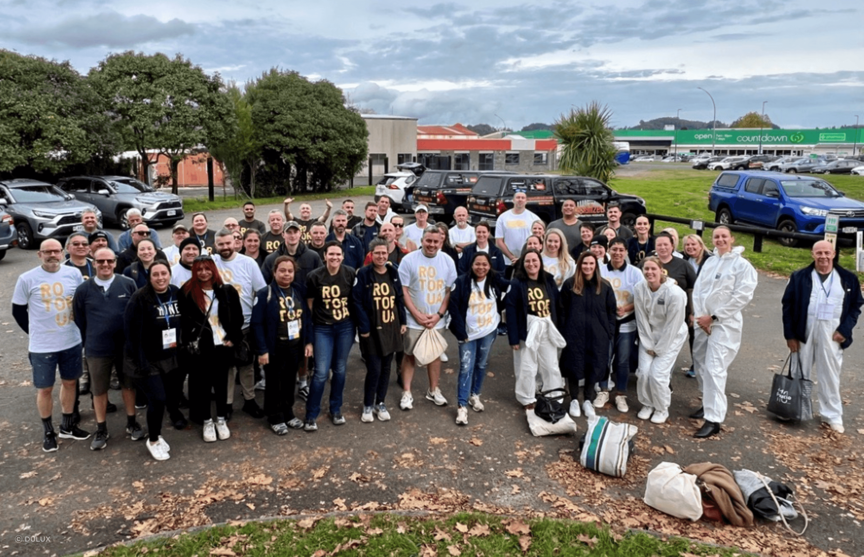 A recent Dulux team conferences involved painting the Rotorua Youth Centre, Pukehangi alleyway, and Te Pākarito Kohanga deck.
