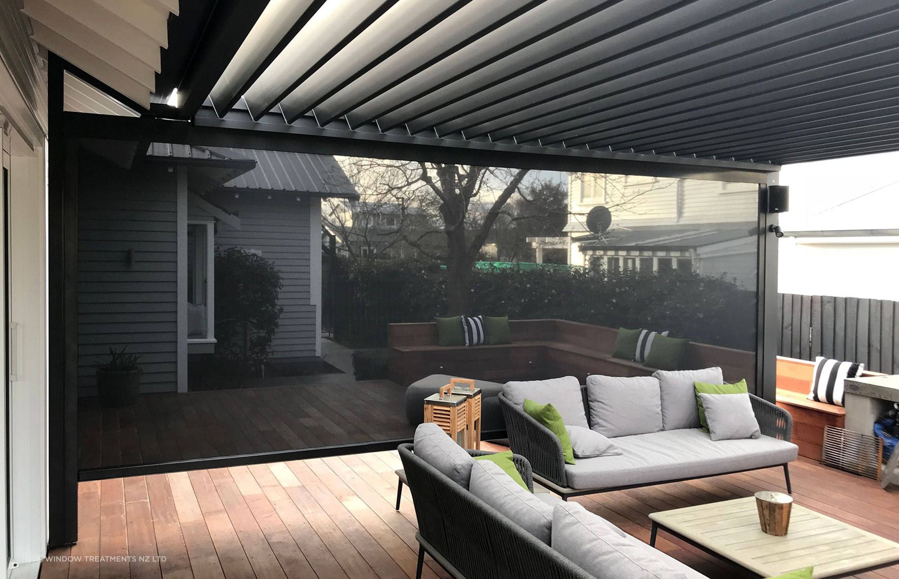 Motorised options like Securo® Max Roller Blind add superior convenience and more to an outdoor living space