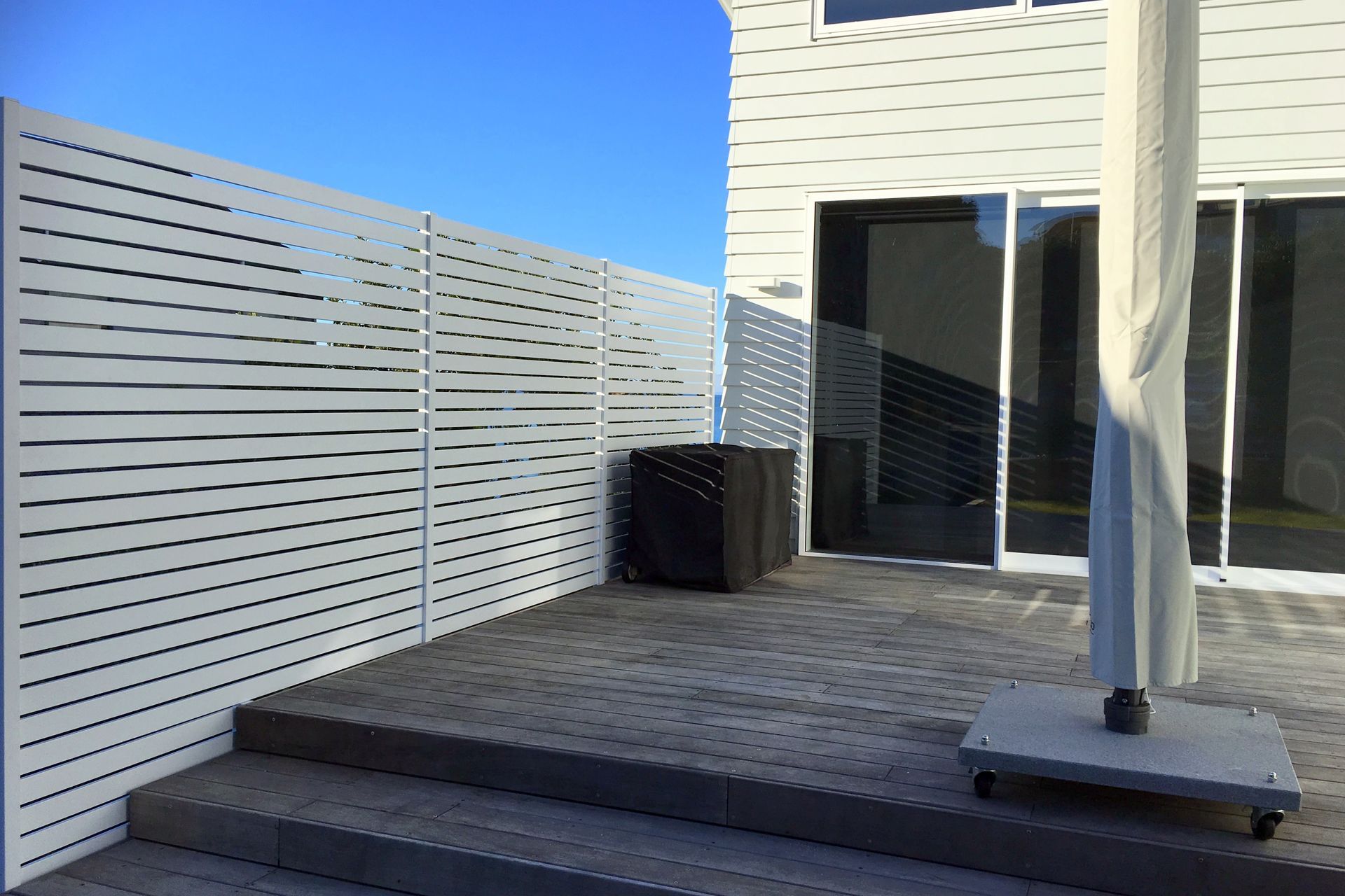 A Euroslat balustrade by Provista Balustrade Systems is the ideal way to create privacy.