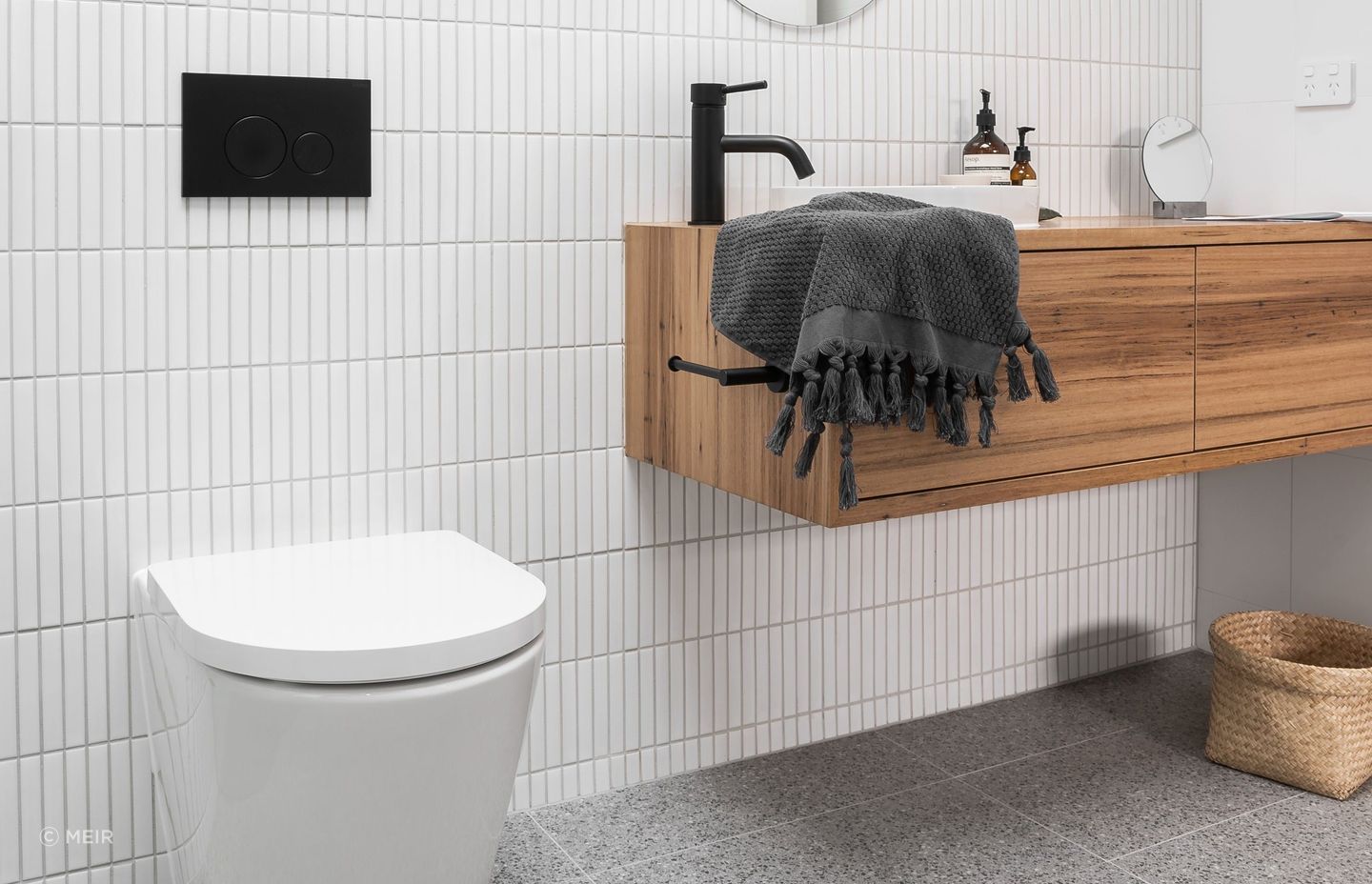 Dual flush toilets are an eco-friendly choice for modern bathrooms. Featured product: Sigma 21 Dual Flush Plate.
