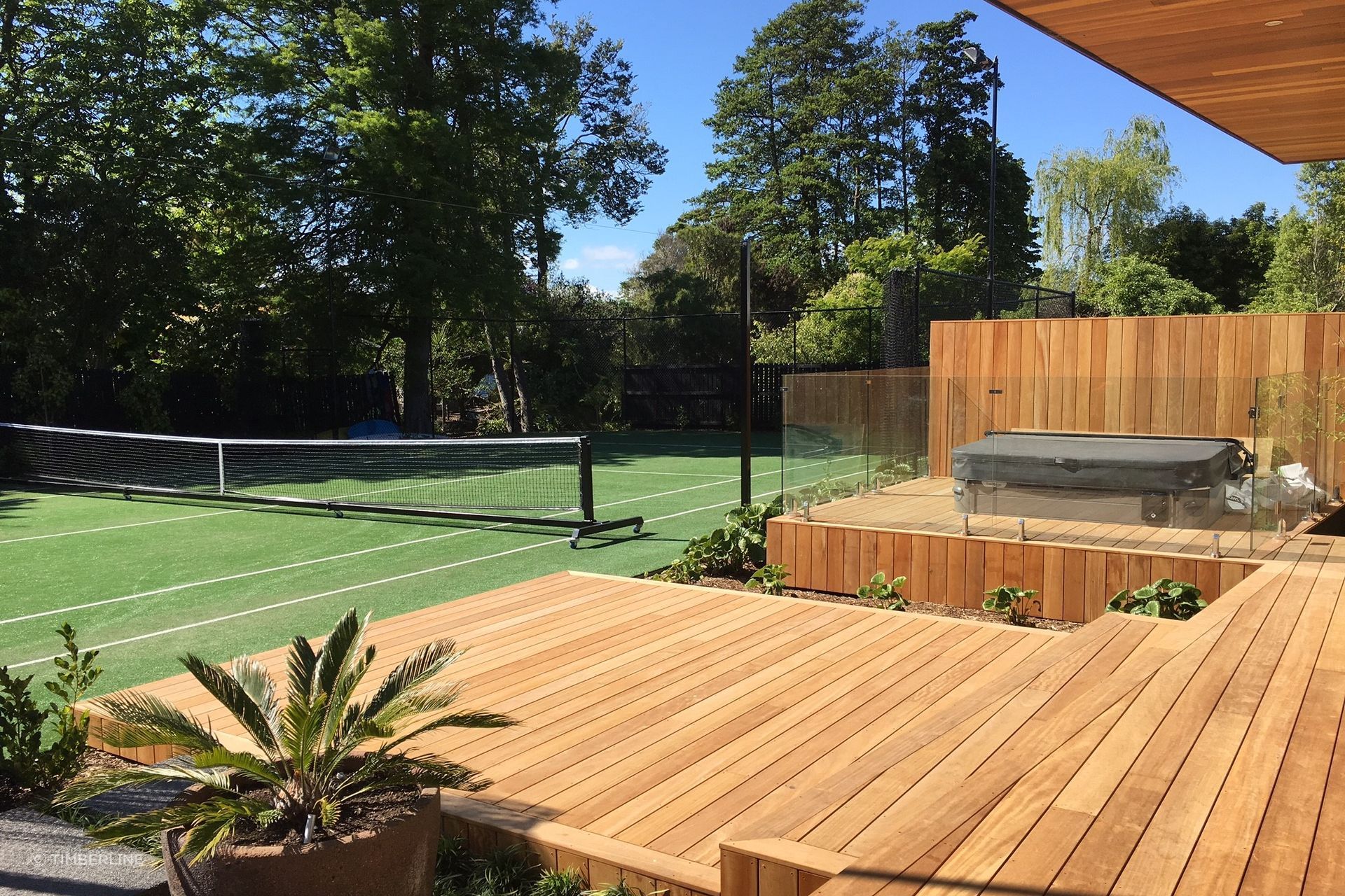 The consistent colouring offered by Garapa Hardwood Decking like this by Timberline make it a popular choice for modern homes