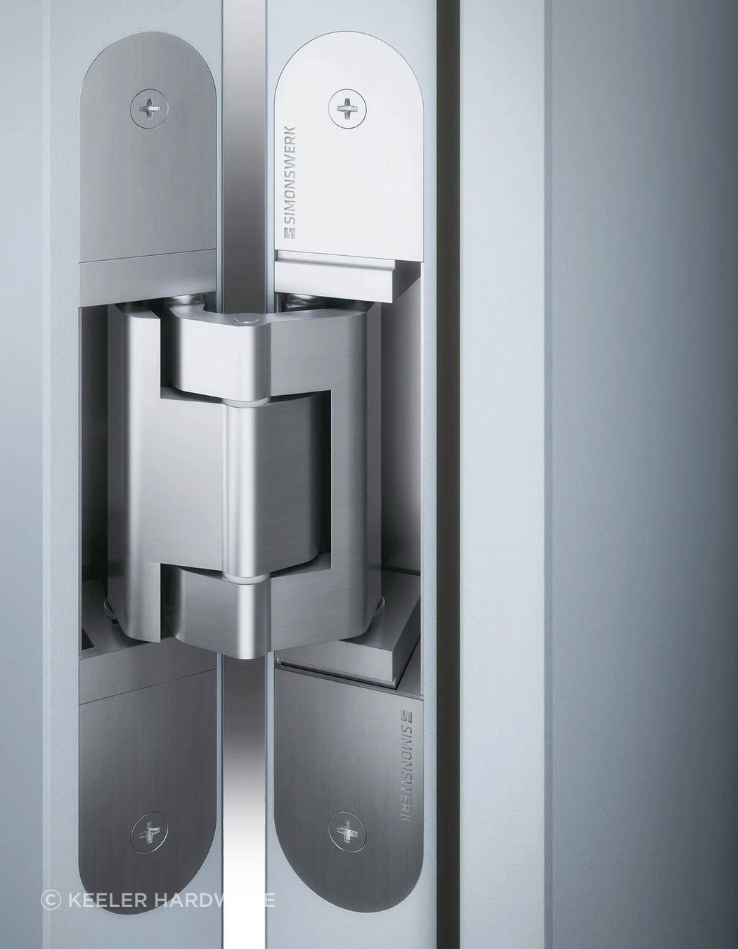 Halliday &amp; Baillie Tectus Concealed Hinge in Silver Matt