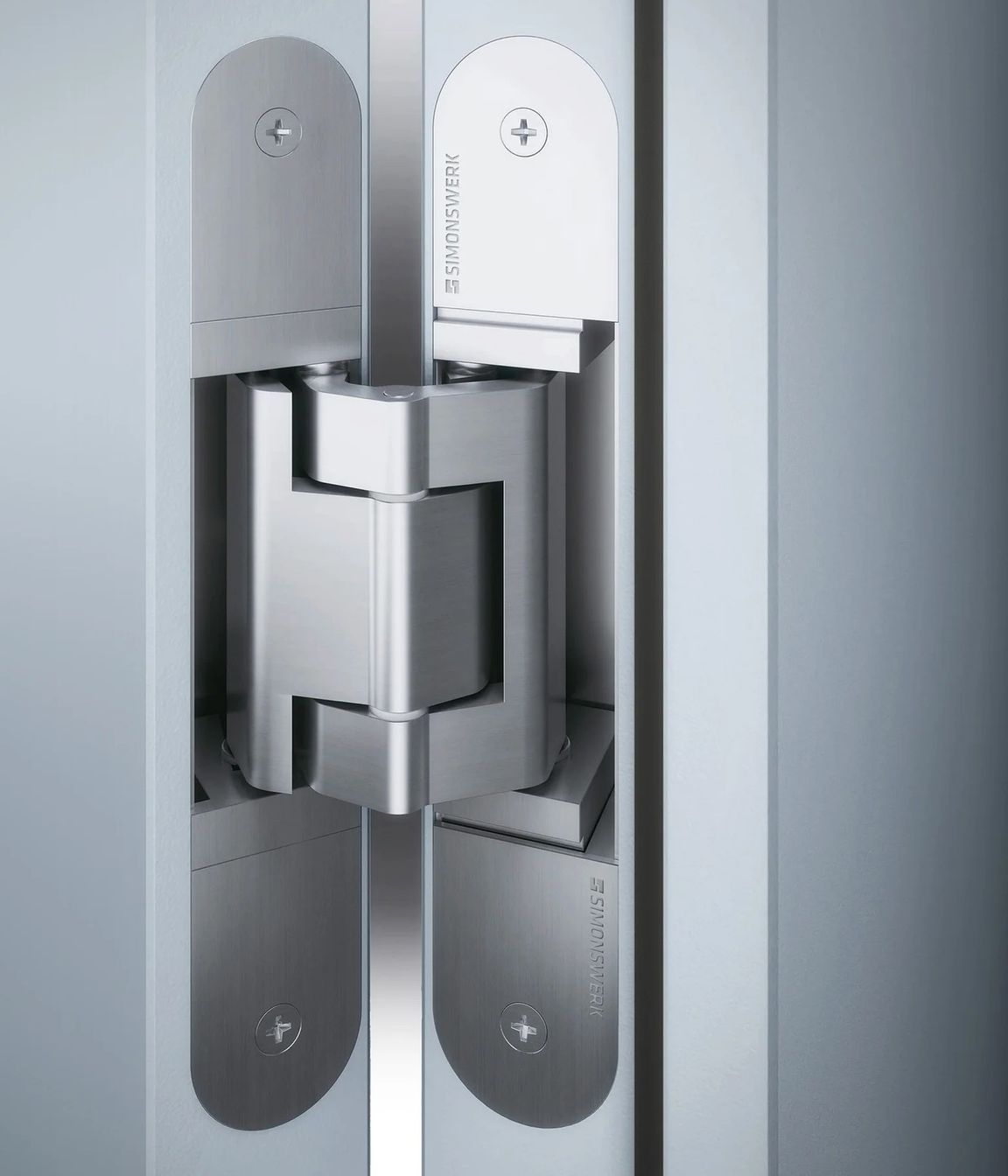 Halliday &amp; Baillie Tectus Concealed Hinge in Silver Matt