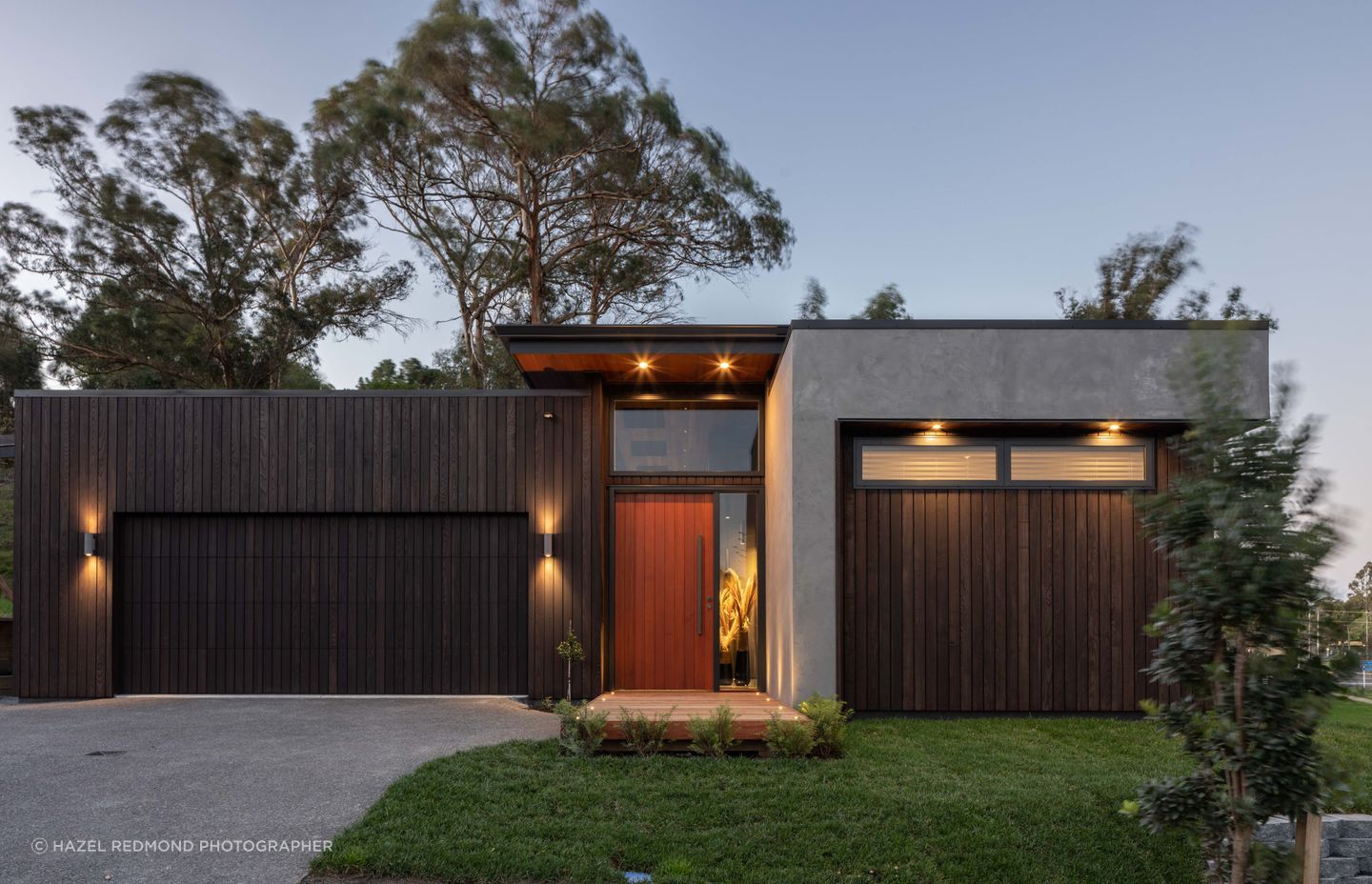 Built by Design Builders Hawke's Bay, this stunning architectural home used Thermory Ash cladding when cedar wasn't available, due to supply chain issues.