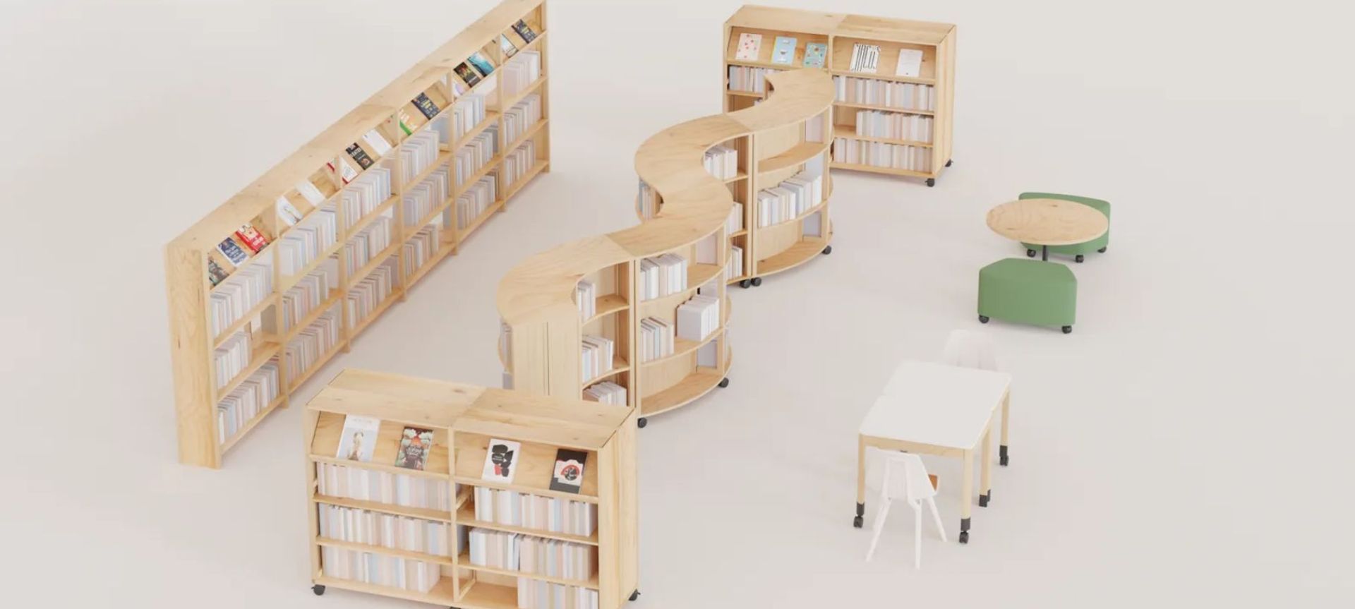 Lundia's exquisite FSC-certified Radiata Pine Library Shelving is designed to transform your library space.