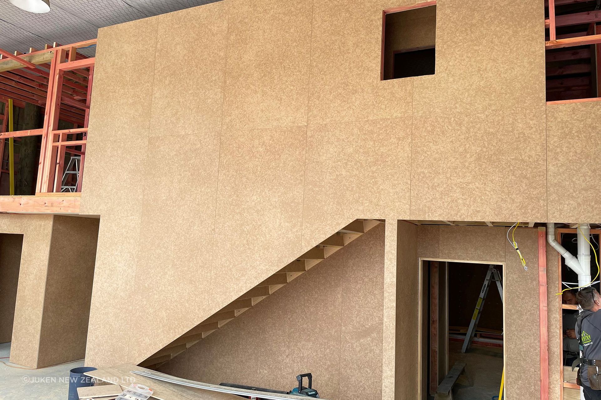 Triboard's dimensionally stable core provides superb load bearing and screw holding capabilities.