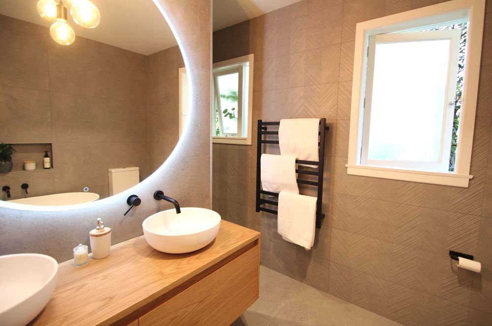 The bathroom renovation project completed recently in a Devonport home.