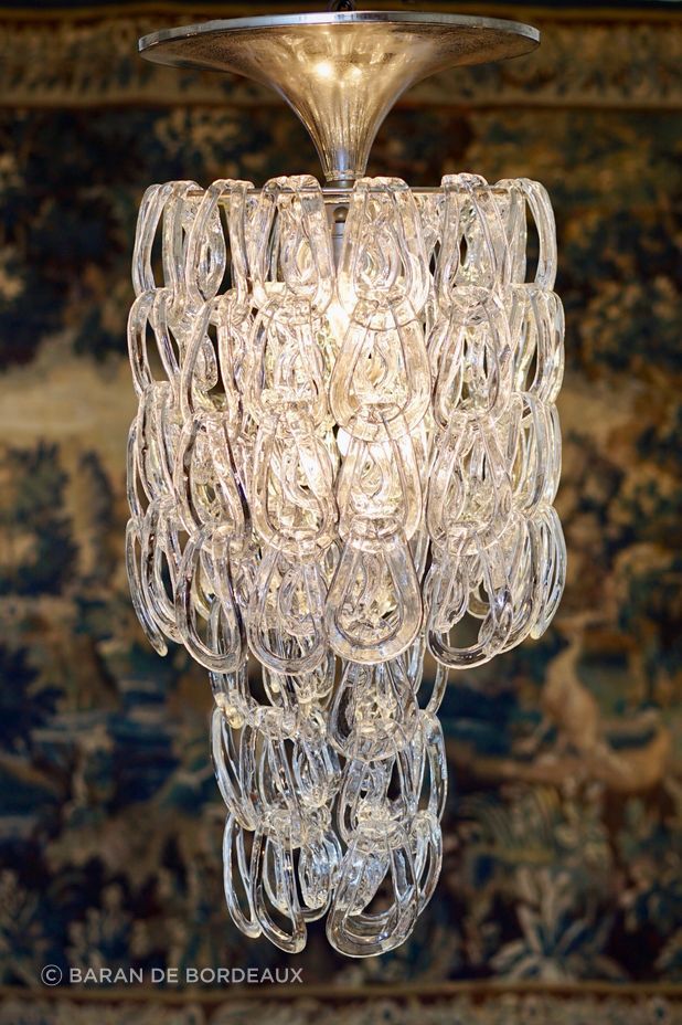 An vintage Murano glass chandelier from Baran de Bordeaux.