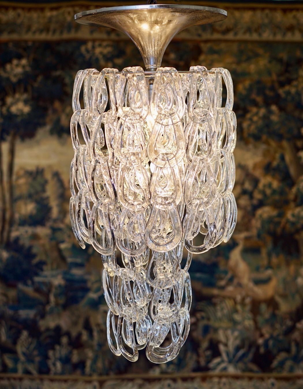 An vintage Murano glass chandelier from Baran de Bordeaux.