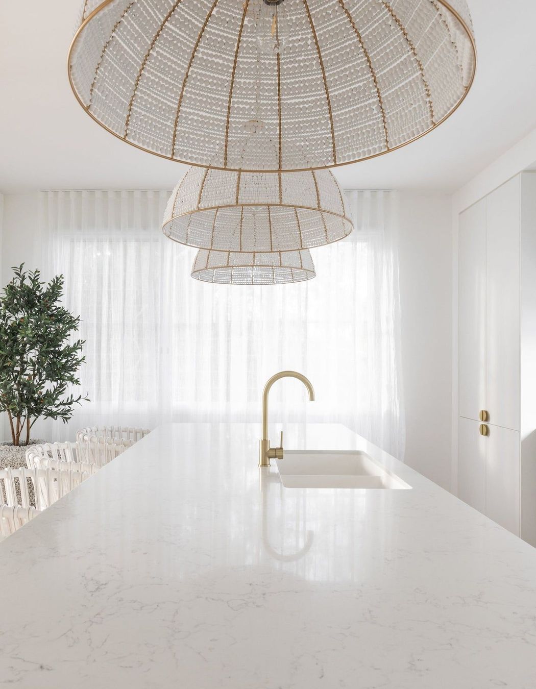 Ivory &amp; Deene's Estelle beaded dome pendant.