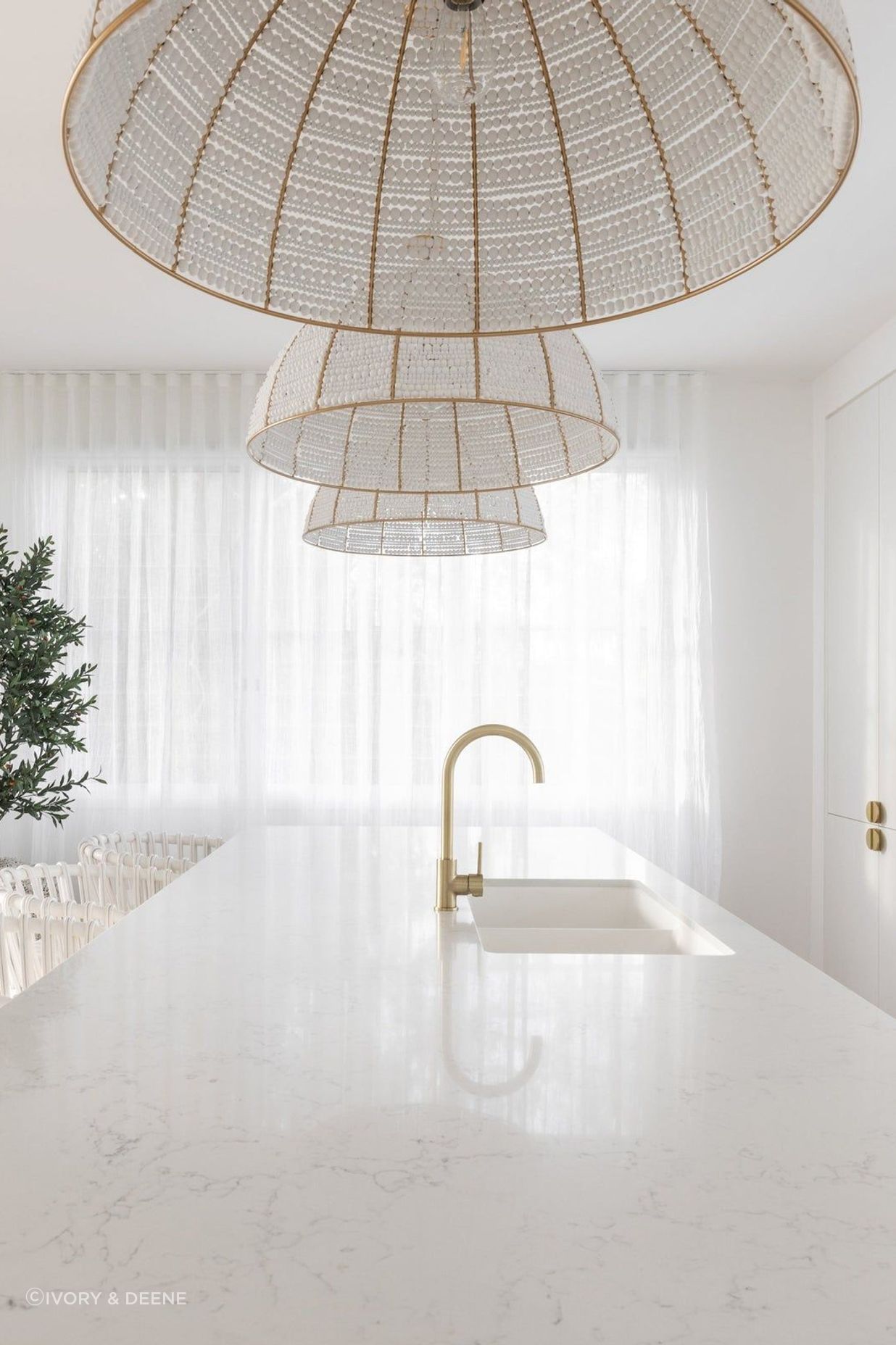 Ivory & Deene's Estelle beaded dome pendant.