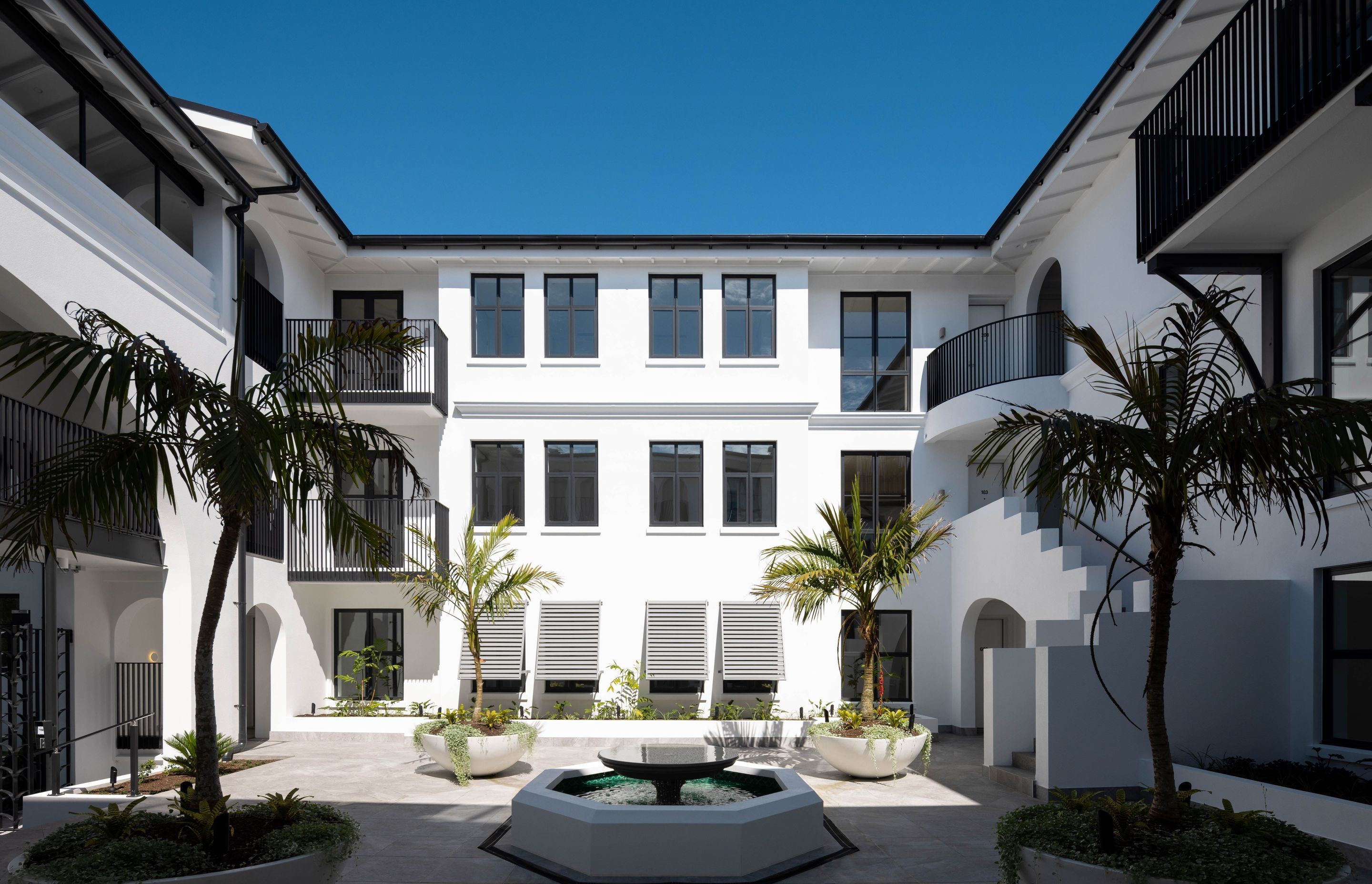 The courtyard.