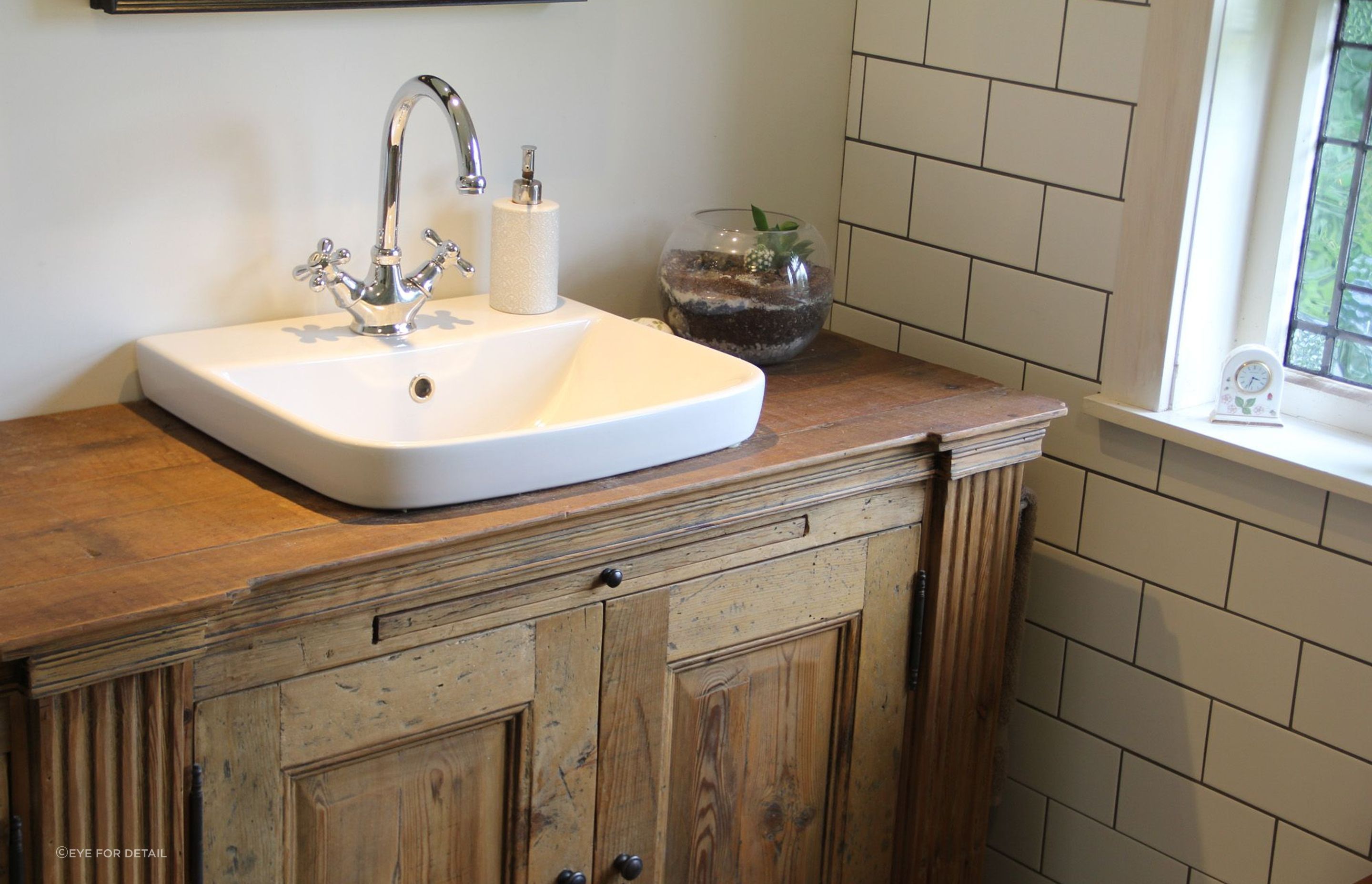 A bit of country appeal for farmhouse styling with this bathroom vanity in Kaukapakapa.