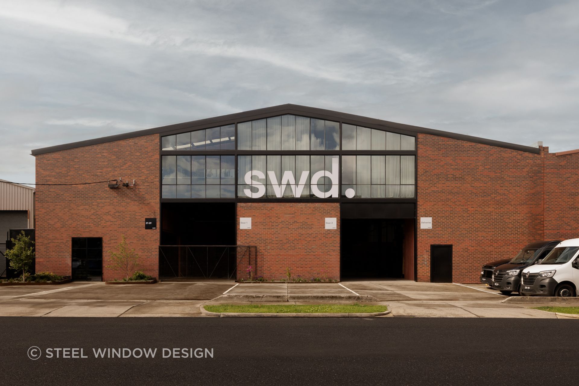 Steel Window Design’s new showroom sits boldly on the streetscape.