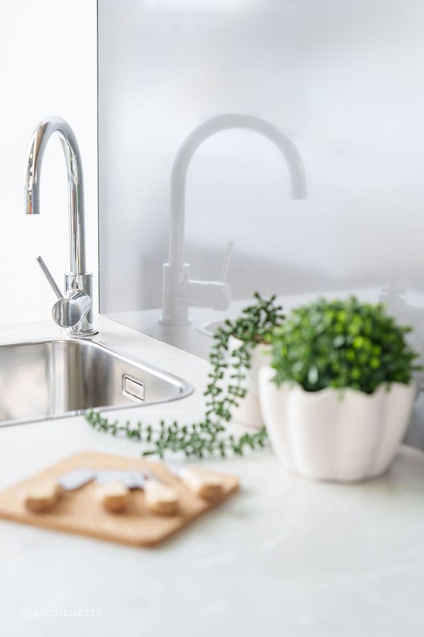 Each standard and floating kitchenette features premium fittings like Mercer and Acero sinks.