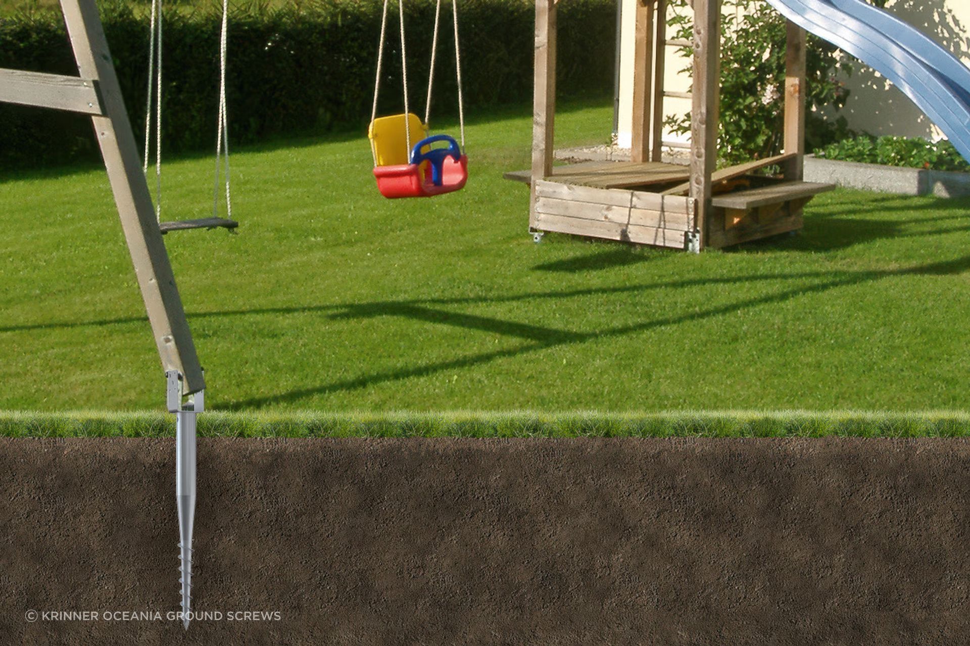 Krinner Ground Screws can be used for a broad range of applications, including DIY projects.