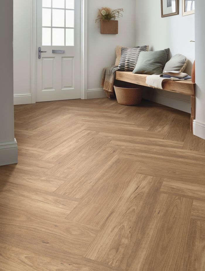 A parquet-style lay elevates this vinyl flooring from Andersens.