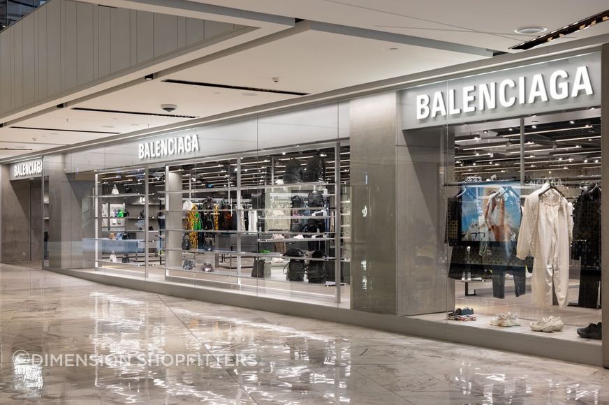 Balenciaga store fit-out by Dimension Shopfitters.