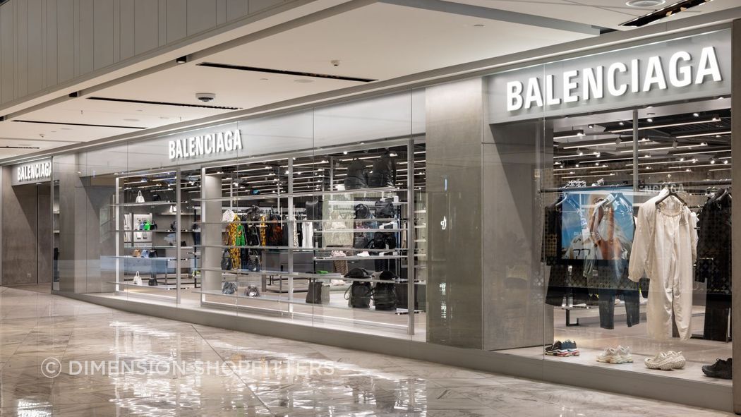 Balenciaga store fit-out by Dimension Shopfitters.