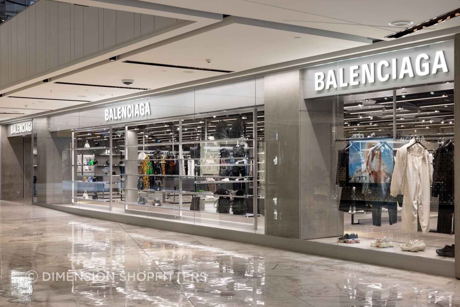 Balenciaga store fit-out by Dimension Shopfitters.