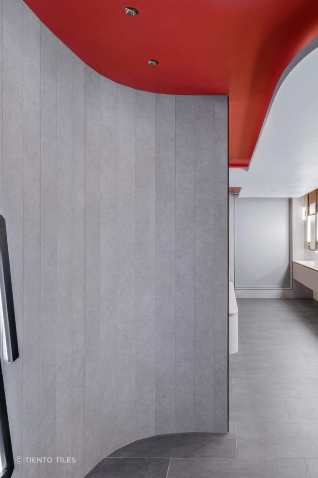 Tiles at scale in Melbourne Airport project.