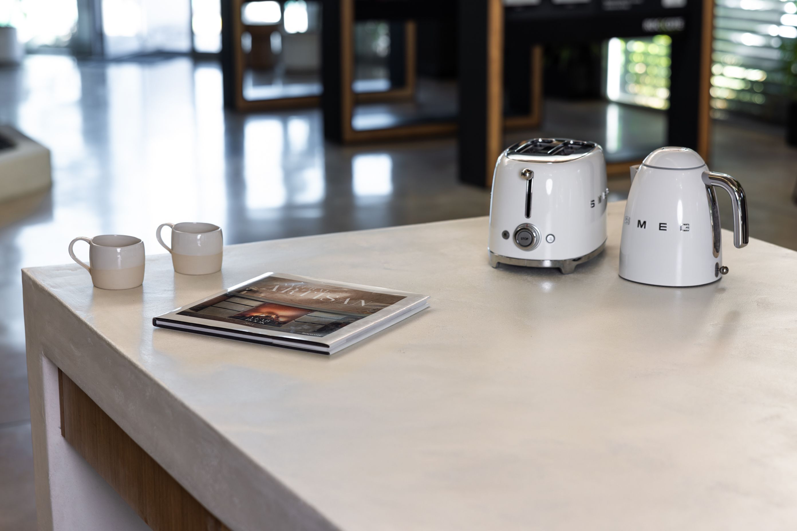 MicroStone offers bespoke finishes from sleek, smooth surfaces to more organically imperfect, coarse textures.