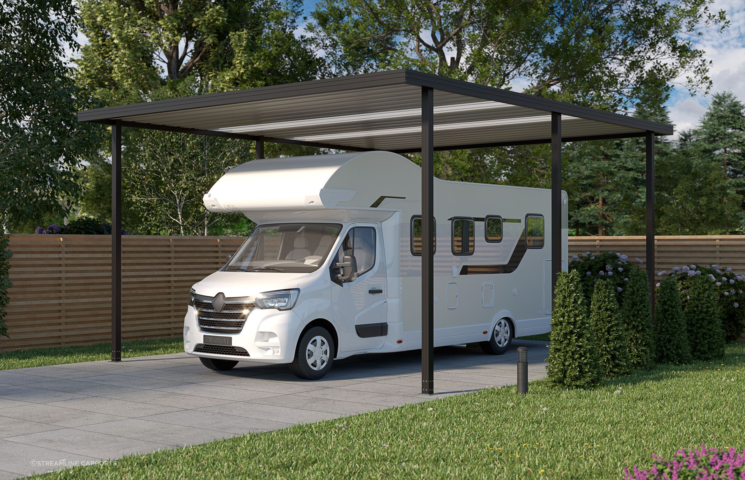The roof of each Streamline Carport spans up to six metres without supports, making it extremely simple to construct.