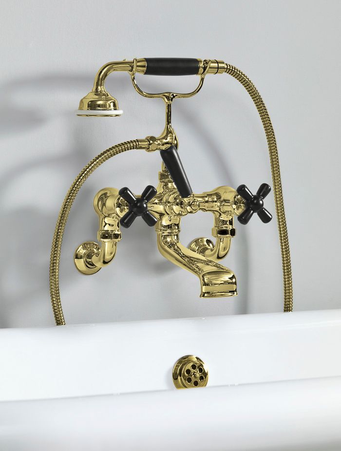 Ink Gloss Black Rockwell Tapware - The Water Monopoly with shower head
By The English Tapware Company