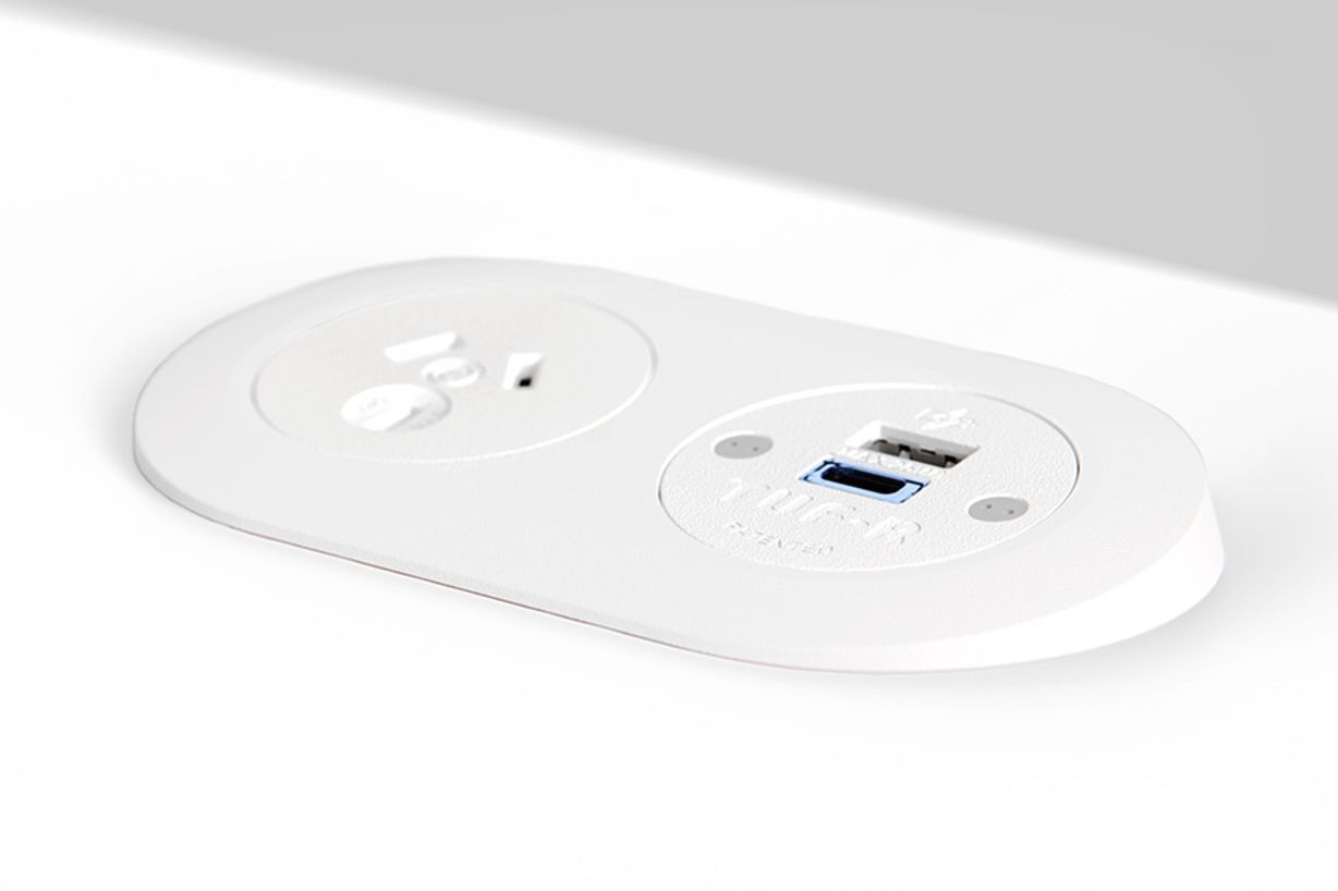 PIP2 in white mounted at an ergonomic 8 ° angle for ease of access