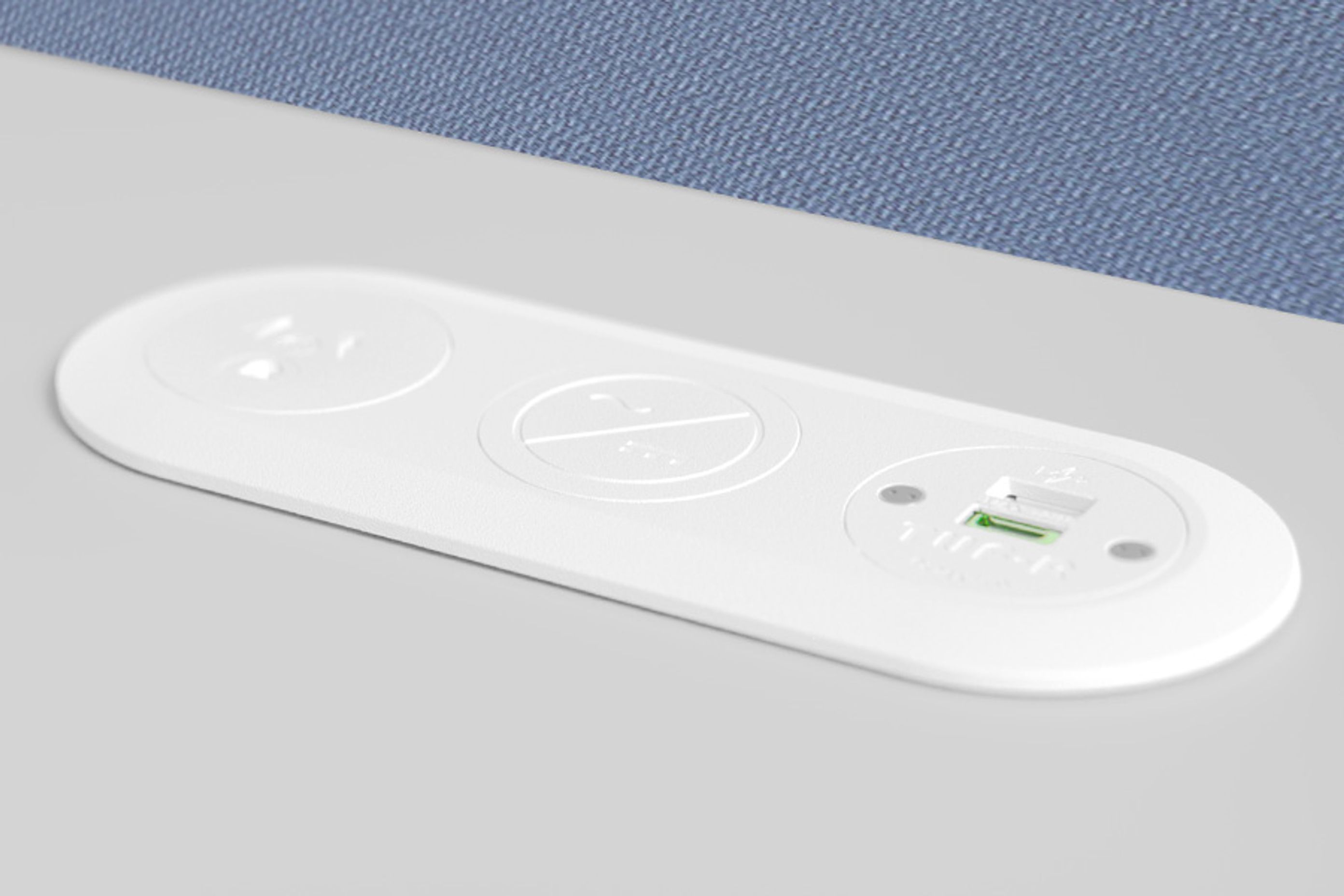 PIP3 in white, flush mounted for a minimalist finish