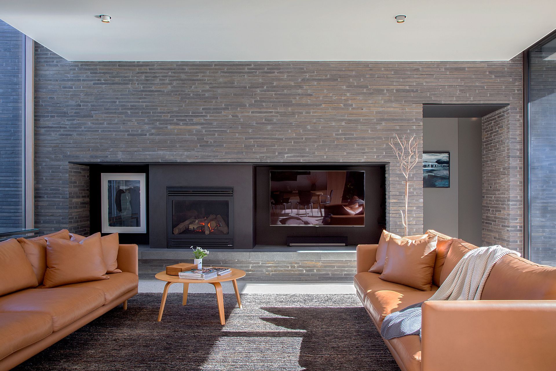 Petersen bricks bring a solidarity and texture to the interior of this Hawthorn home.