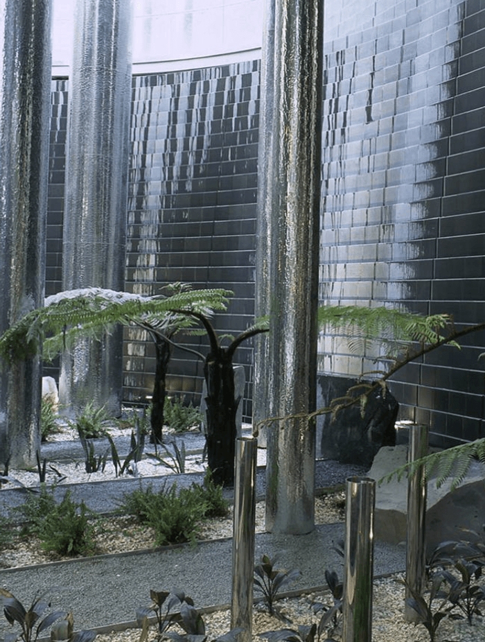 Rimex has been used to create a textured effect on these pillars in the Britomart Train Station.