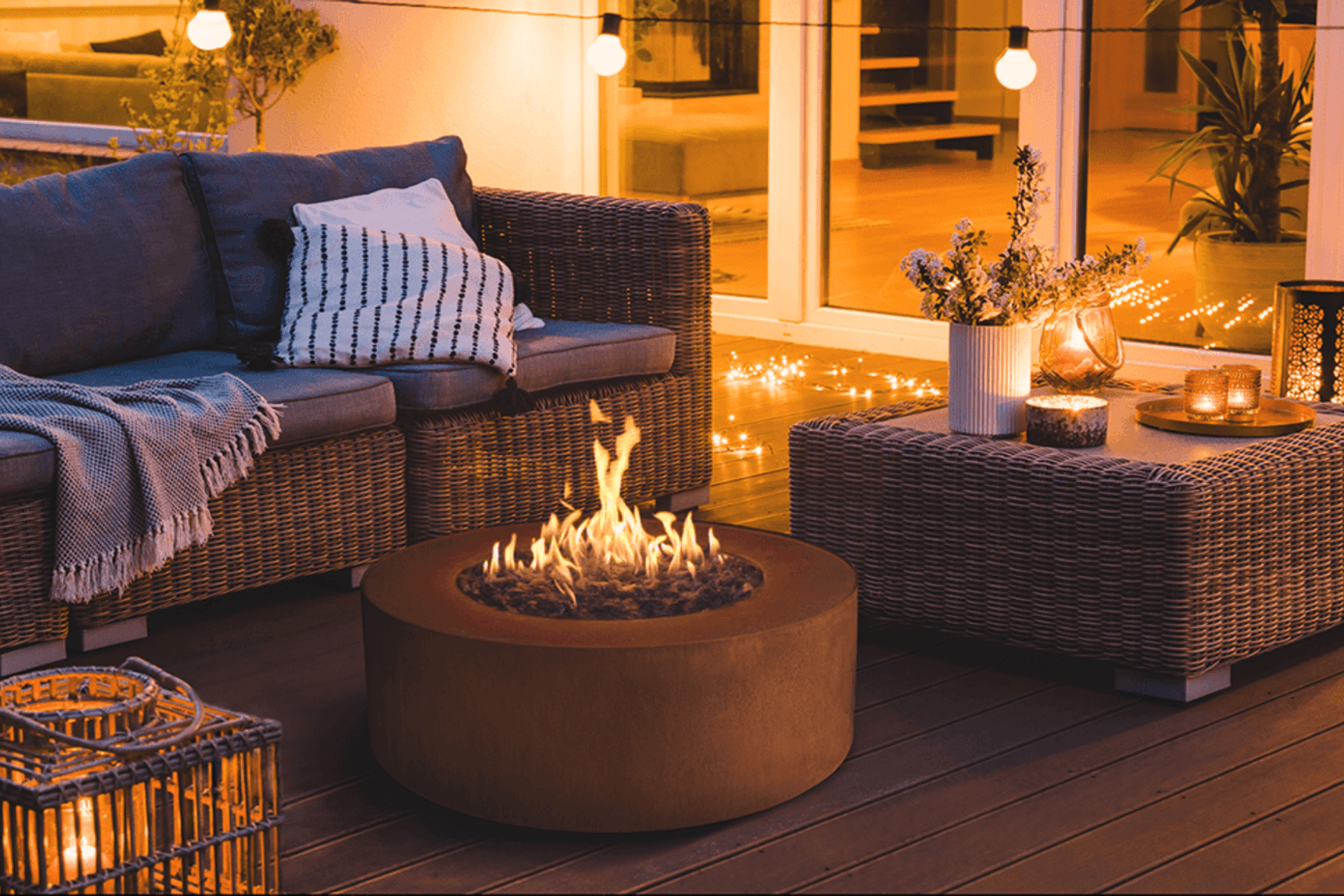 The Planika Galio Corten Star Burner is perfect for outdoor entertainment areas.