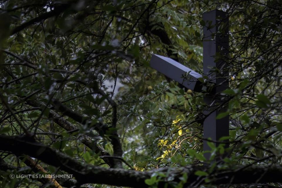 The Polesano Outdoor Light has four optics offering precise illumination for outdoor spaces.