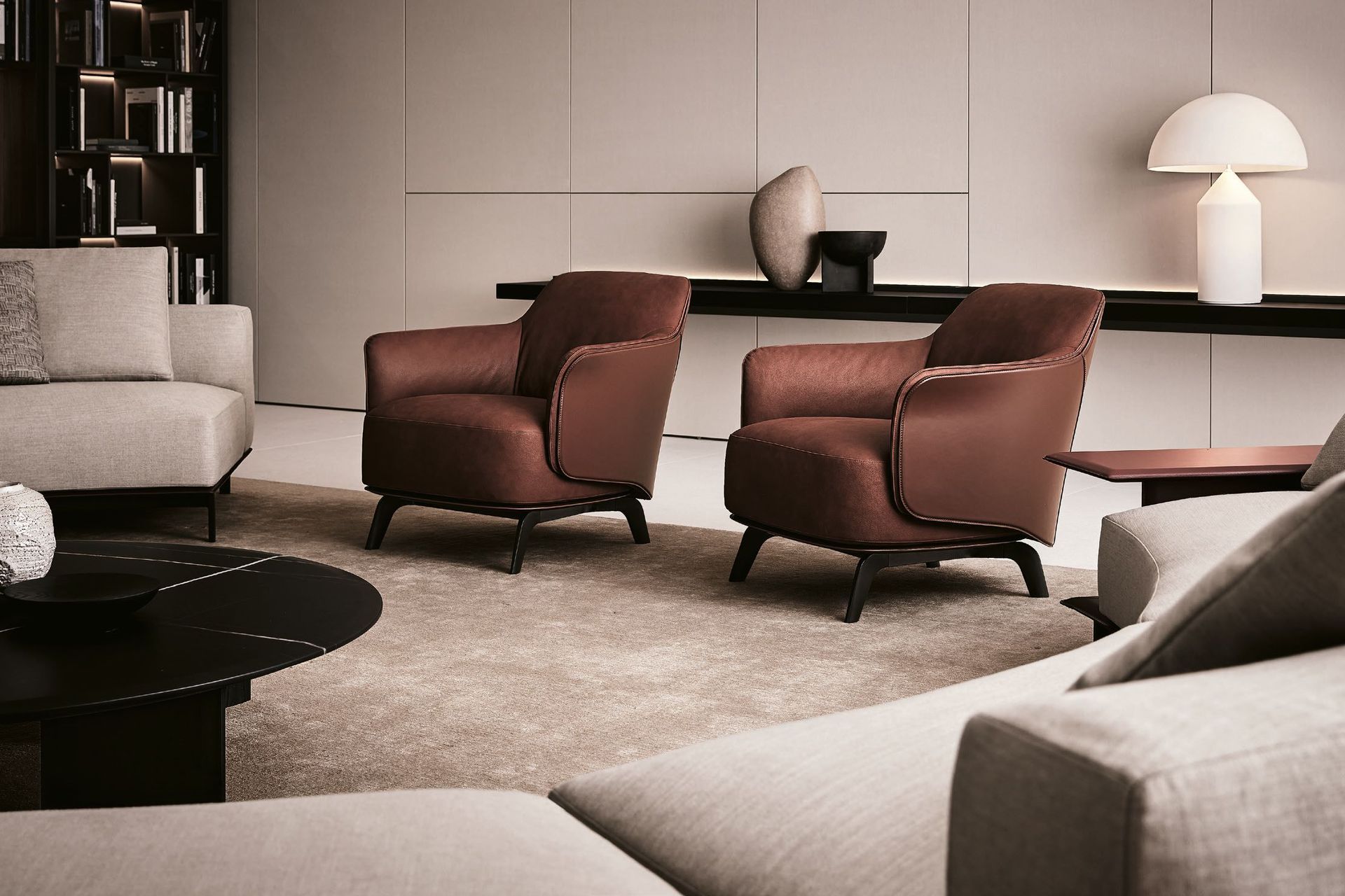 The Kaori chair by Jean-Marie Massaud adds a sophisticated element to any living space