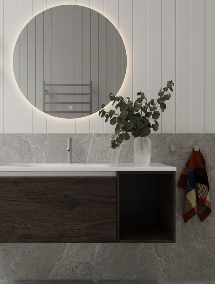 The Savanna Wall Vanity in shade 'Fumed Oak'